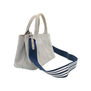 Prada handles Tote Canapa canvas handbag Gray top 2way